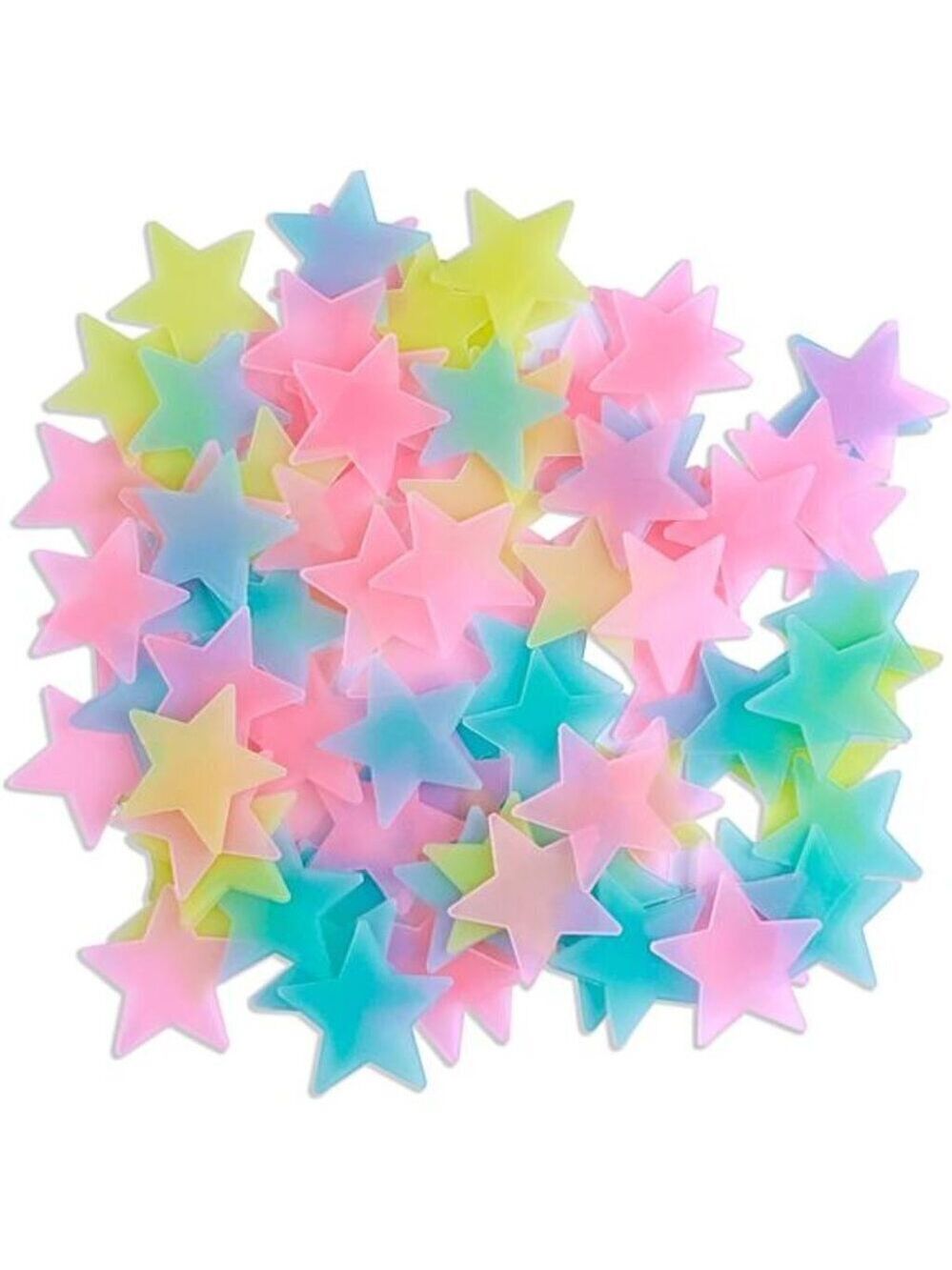100 Pcs Colorful Glow in The Dark Luminous Stars Fluorescent Wall Stickers Mural